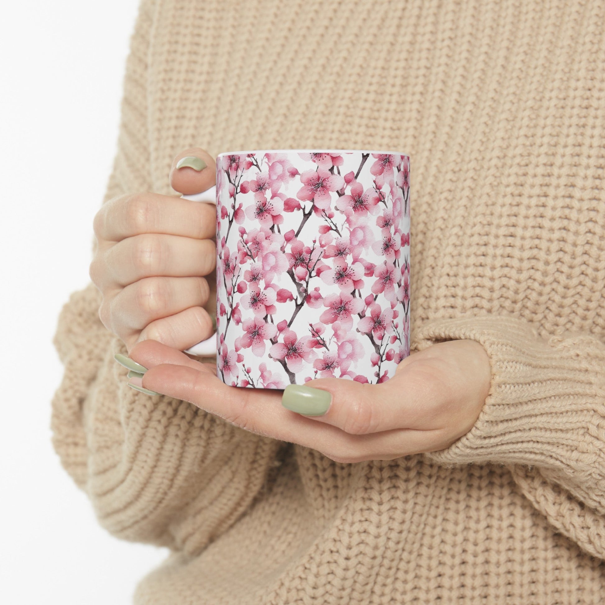 Pink Flower Lattice Mug (vD) - Mug - Kristine Celestine