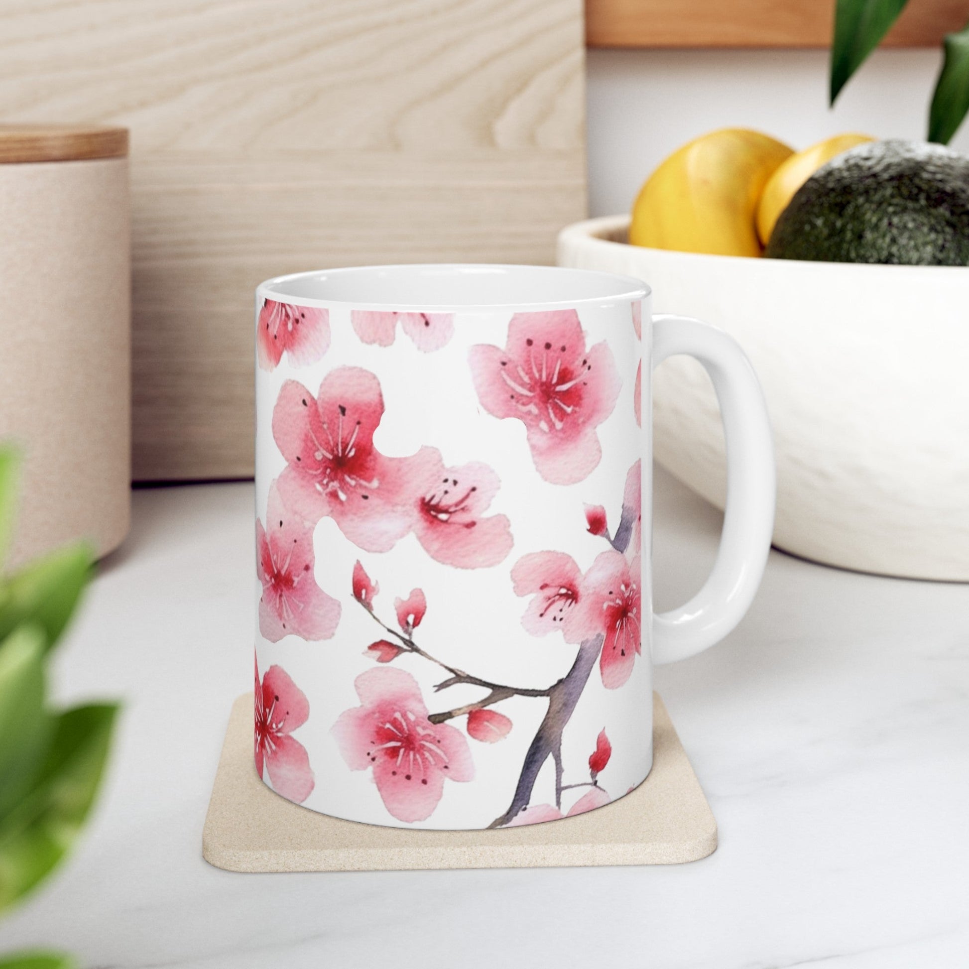 Pink Watercolor Flower Mug (v8) - Mug - Kristine Celestine