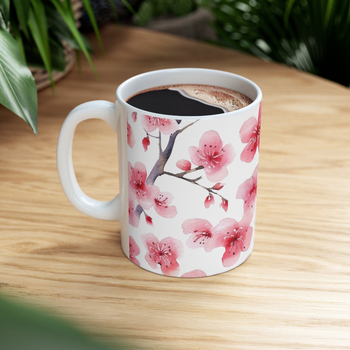 Pink Watercolor Flower Mug (v8) - Mug - Kristine Celestine