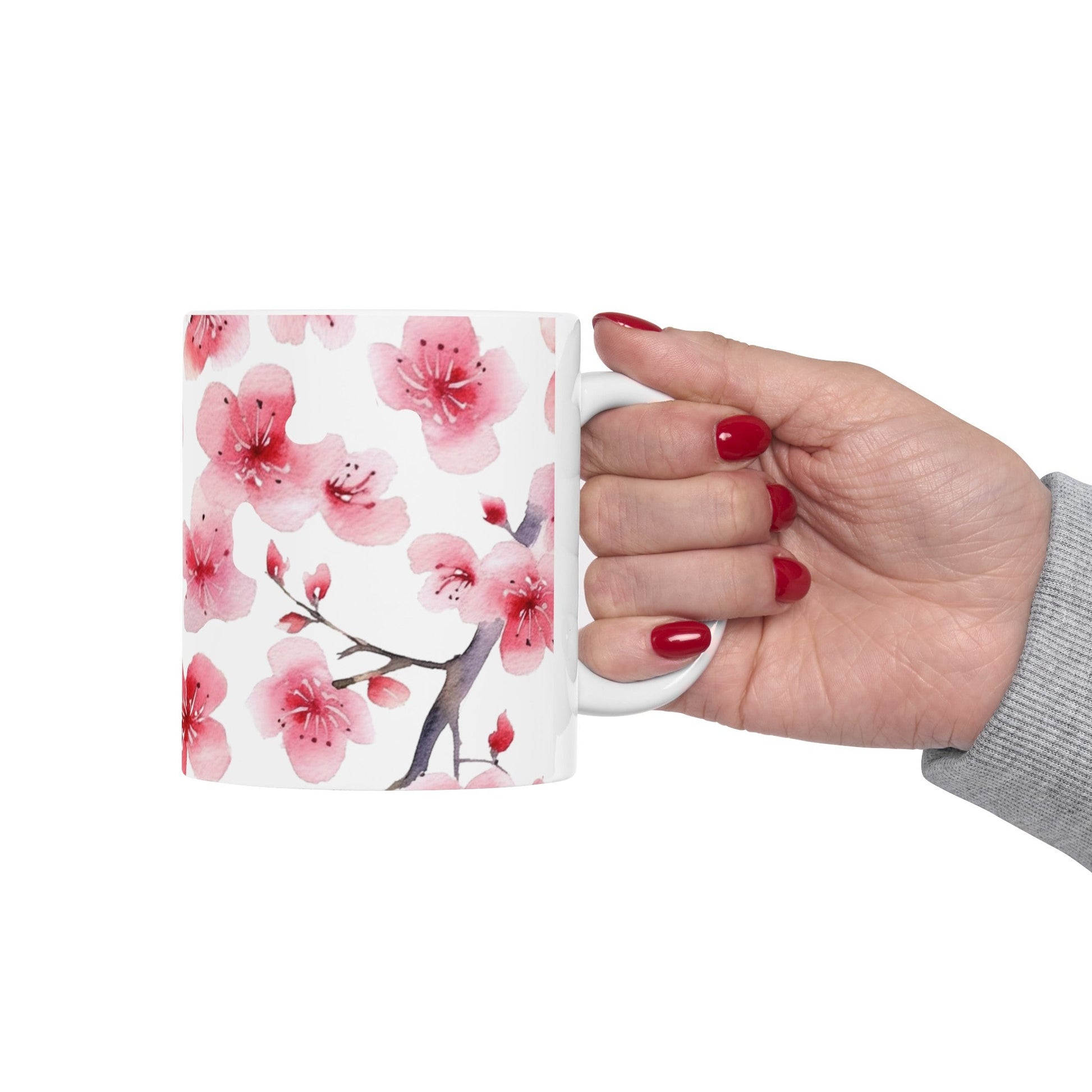 Pink Watercolor Flower Mug (v8) - Mug - Kristine Celestine