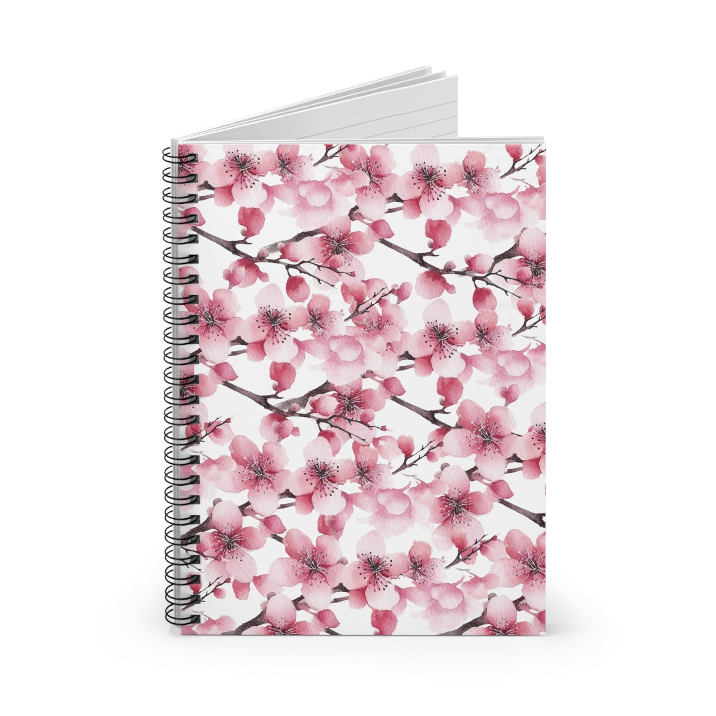 Cherry Blossom Lattice Spiral Notebook 6x8" (vD) - Notebook - Kristine Celestine