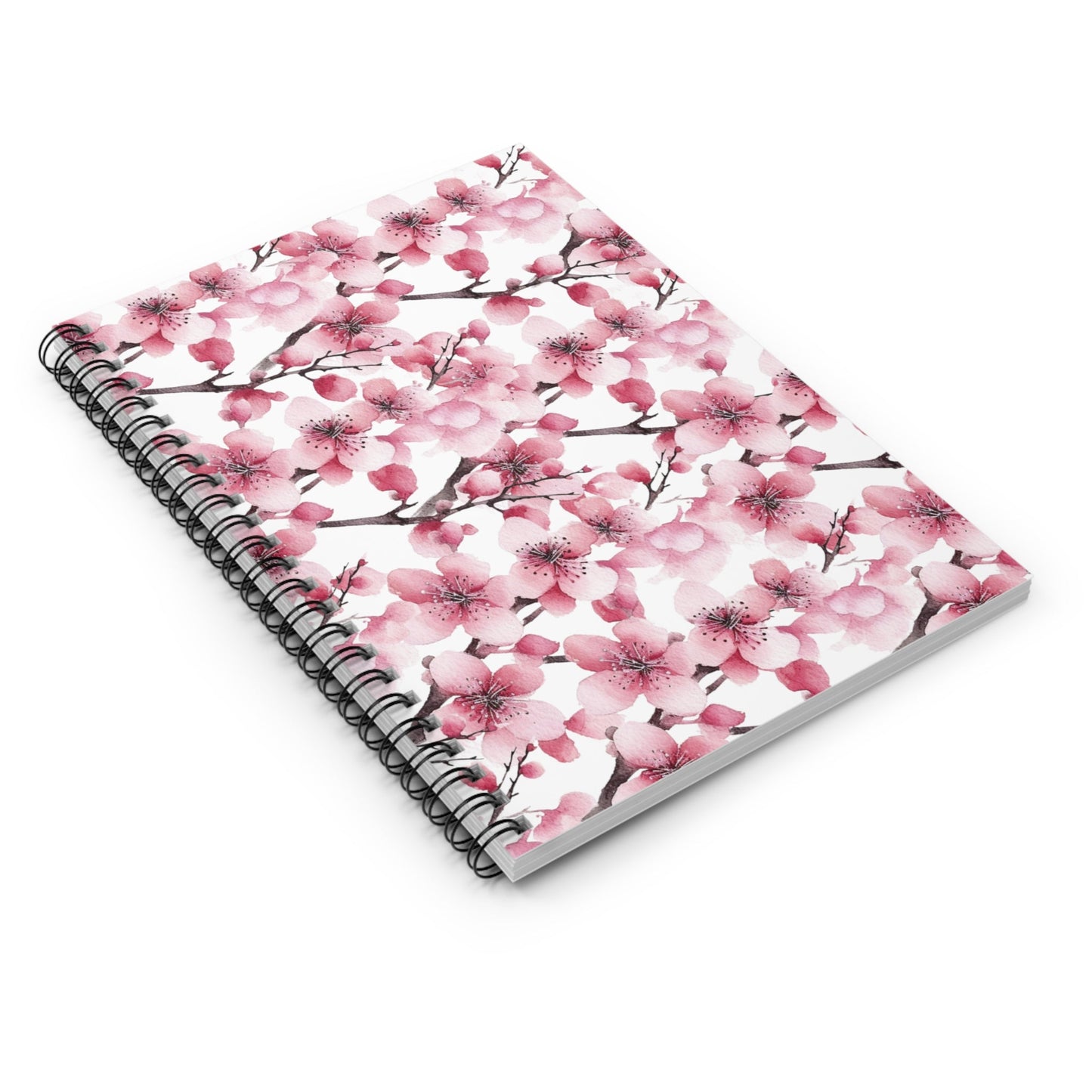 Cherry Blossom Lattice Spiral Notebook 6x8" (vD) - Notebook - Kristine Celestine