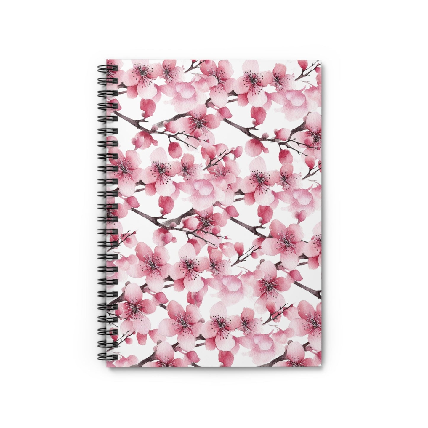 Cherry Blossom Lattice Spiral Notebook 6x8" (vD) - Notebook - Kristine Celestine