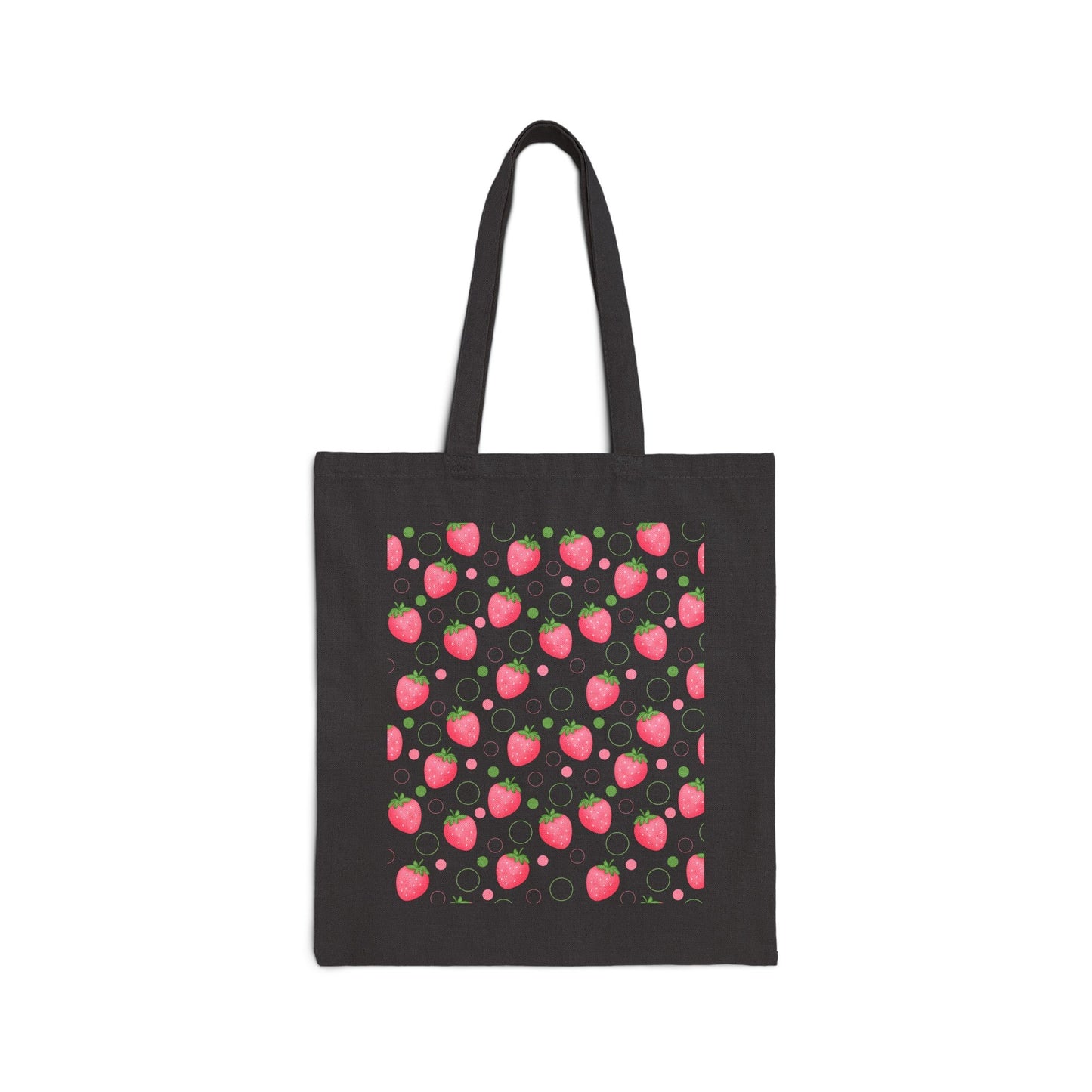 Pink Strawberry Bubbles Cotton Canvas Tote Bag - Bags - Kristine Celestine