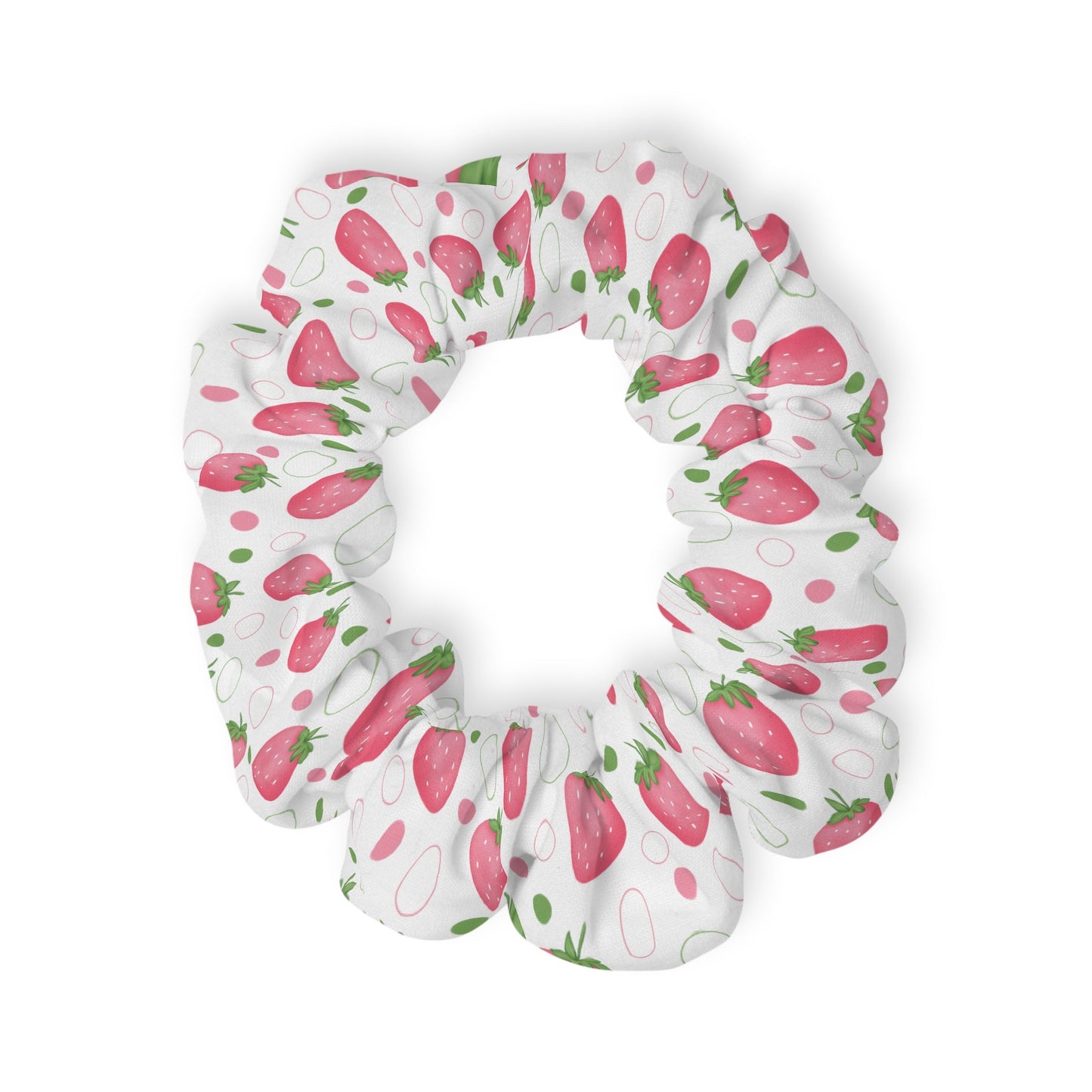 Pink Strawberry Bubbles Scrunchie - Hair Accessories - Kristine Celestine