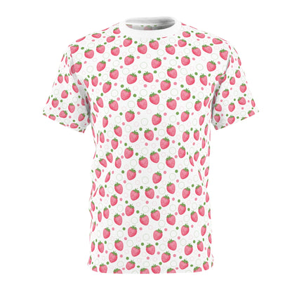 Pink Strawberry Bubbles Patterned T - Shirt - T - Shirt - Kristine Celestine