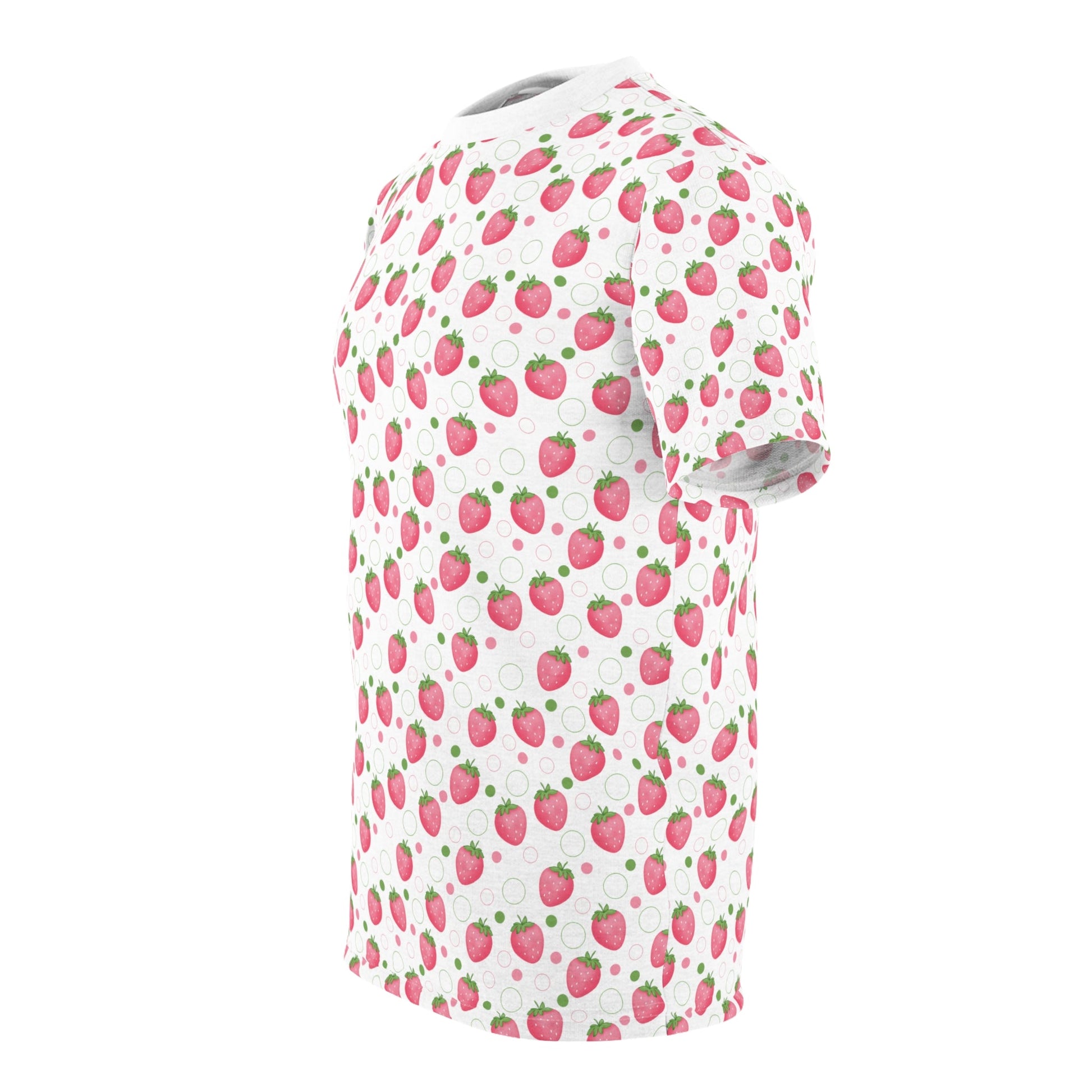 Pink Strawberry Bubbles Patterned T - Shirt - T - Shirt - Kristine Celestine