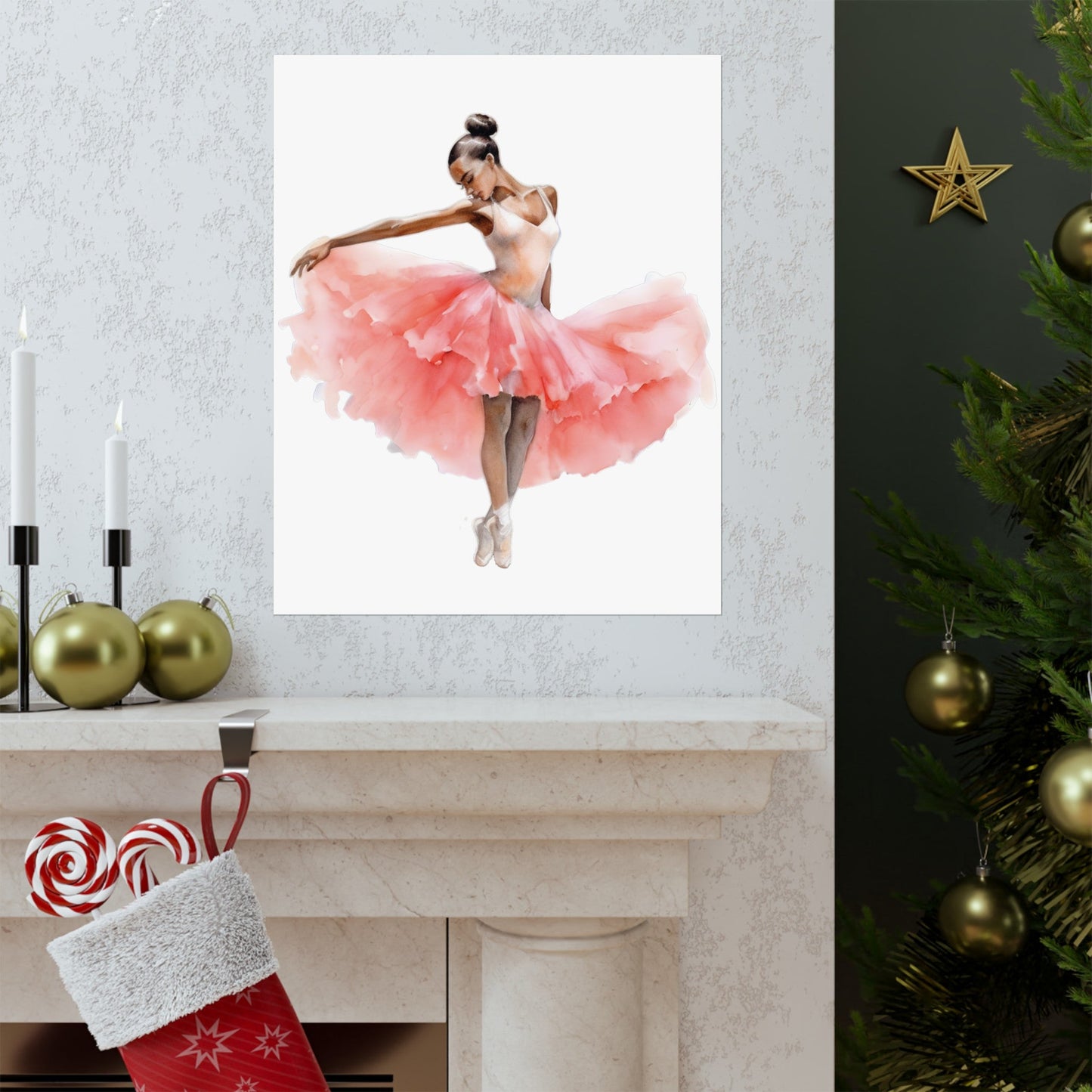 Poised Ballerina in a Pretty Tutu Wall Art Poster (A7) - Poster - Kristine Celestine