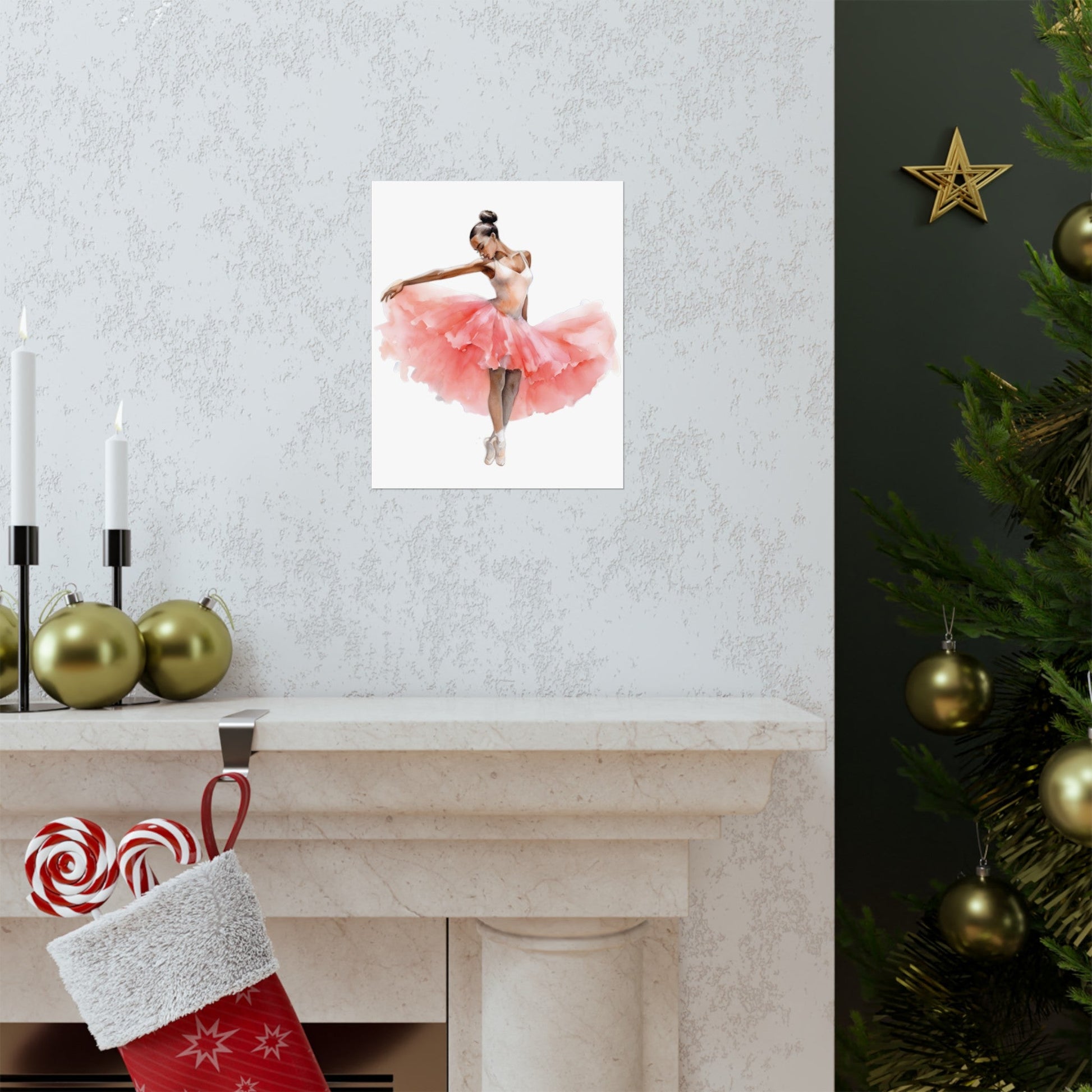 Poised Ballerina in a Pretty Tutu Wall Art Poster (A7) - Poster - Kristine Celestine