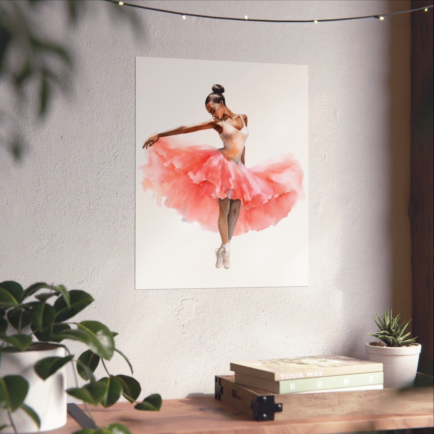 Poised Ballerina in a Pretty Tutu Wall Art Poster (A7) - Poster - Kristine Celestine