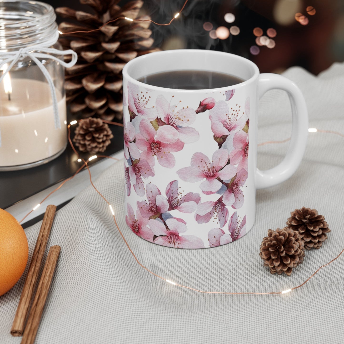 Pink Ombre Flower Mug (vH) - Mug - Kristine Celestine