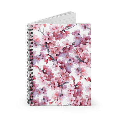 Purple and Pink Flower Spiral Notebook 6x8" (vJ) - Notebook - Kristine Celestine