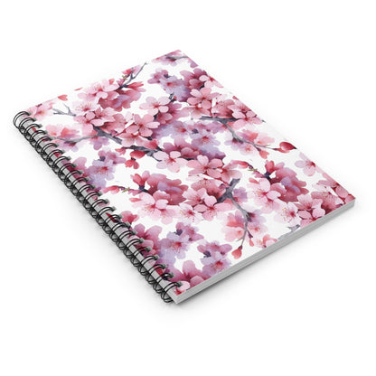 Purple and Pink Flower Spiral Notebook 6x8" (vJ) - Notebook - Kristine Celestine