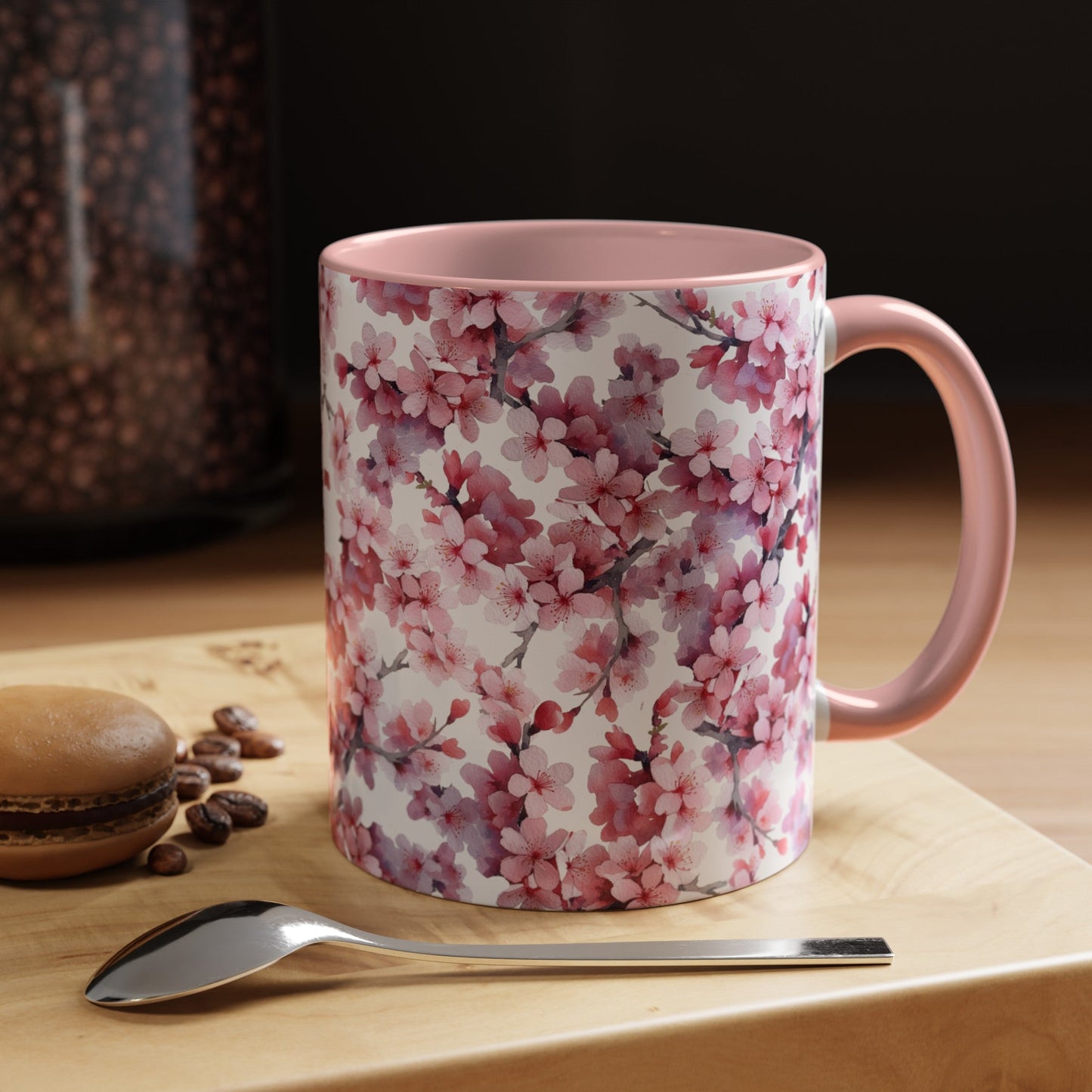 Purple Cherry Blossom Accent Mug (vJ) - Mug - Kristine Celestine