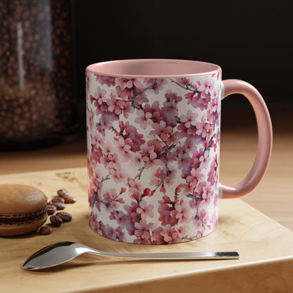 Purple Cherry Blossom Accent Mug (vJ) - Mug - Kristine Celestine