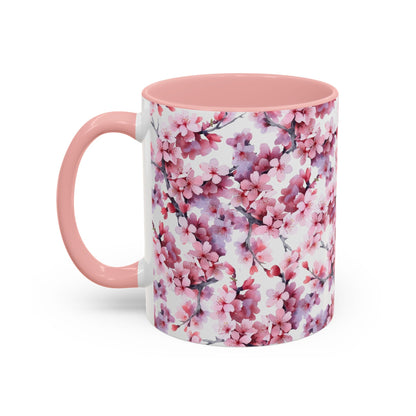 Purple Cherry Blossom Accent Mug (vJ) - Mug - Kristine Celestine