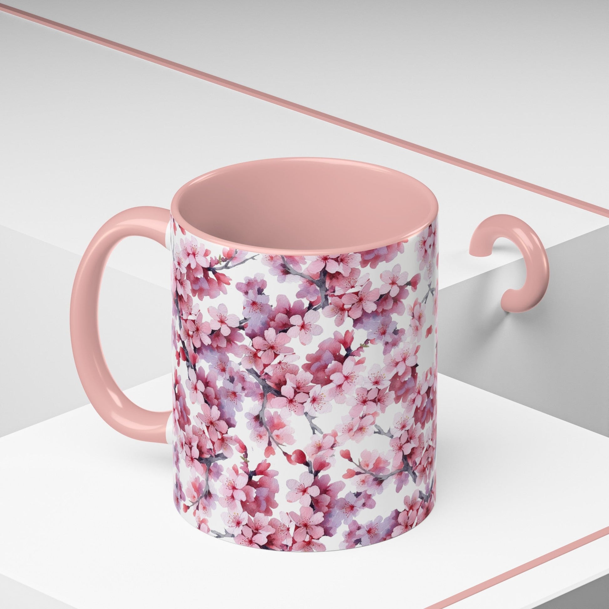 Purple Cherry Blossom Accent Mug (vJ) - Mug - Kristine Celestine