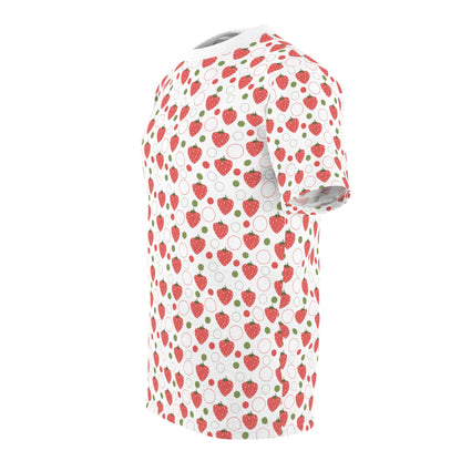 Red Strawberry Bubbles Patterned T - Shirt - T - Shirt - Kristine Celestine