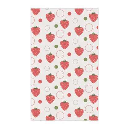 Red Strawberry Bubbles Kitchen Towel - Kitchen Towel - Kristine Celestine