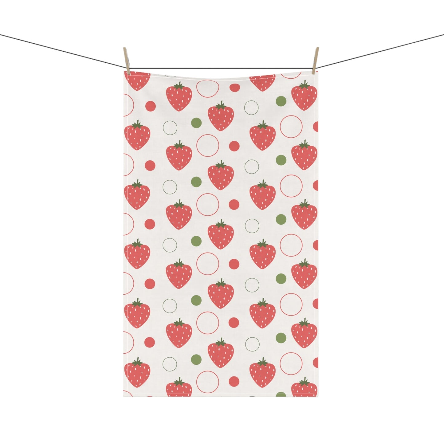 Red Strawberry Bubbles Kitchen Towel - Kitchen Towel - Kristine Celestine