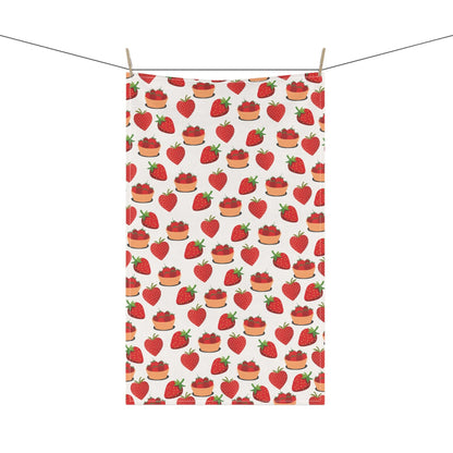 Strawberry Basket Bliss Kitchen Towel - Kitchen Towel - Kristine Celestine