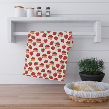 Strawberry Basket Bliss Kitchen Towel - Kitchen Towel - Kristine Celestine