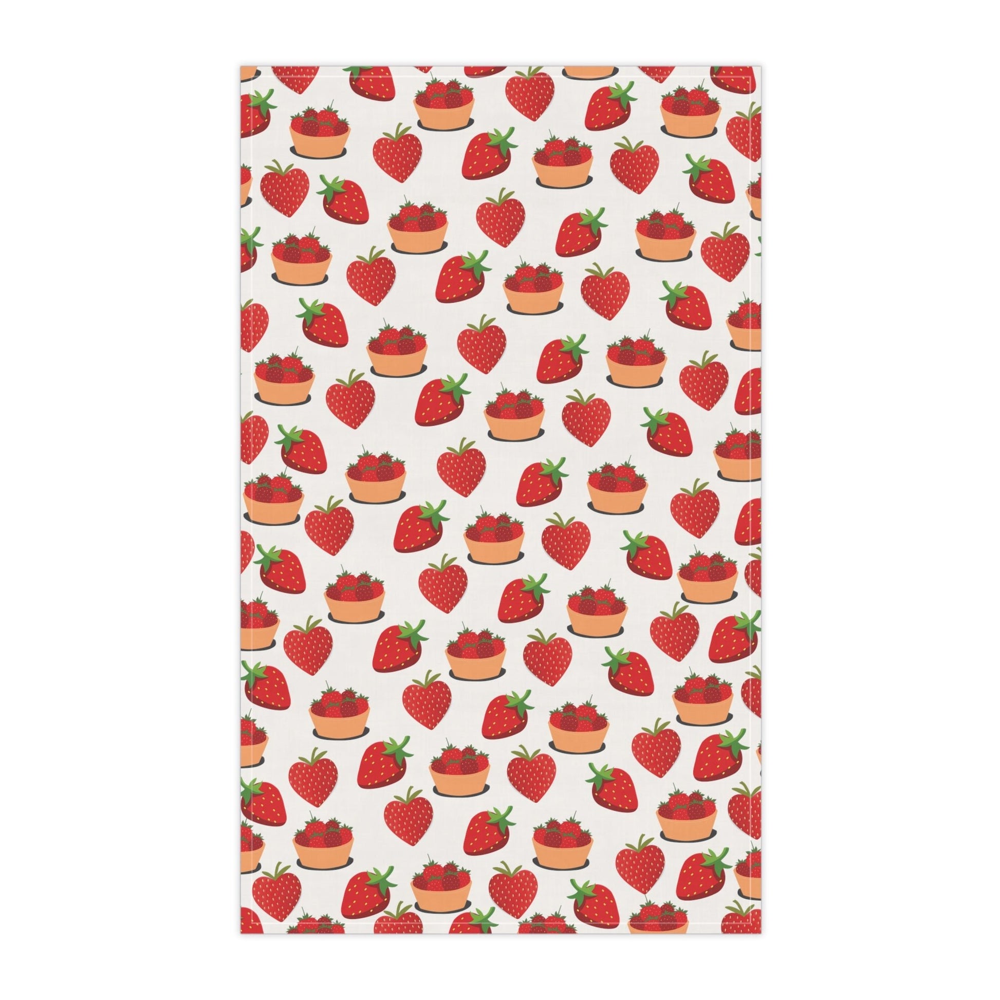 Strawberry Basket Bliss Kitchen Towel - Kitchen Towel - Kristine Celestine