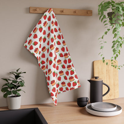 Strawberry Basket Bliss Kitchen Towel - Kitchen Towel - Kristine Celestine