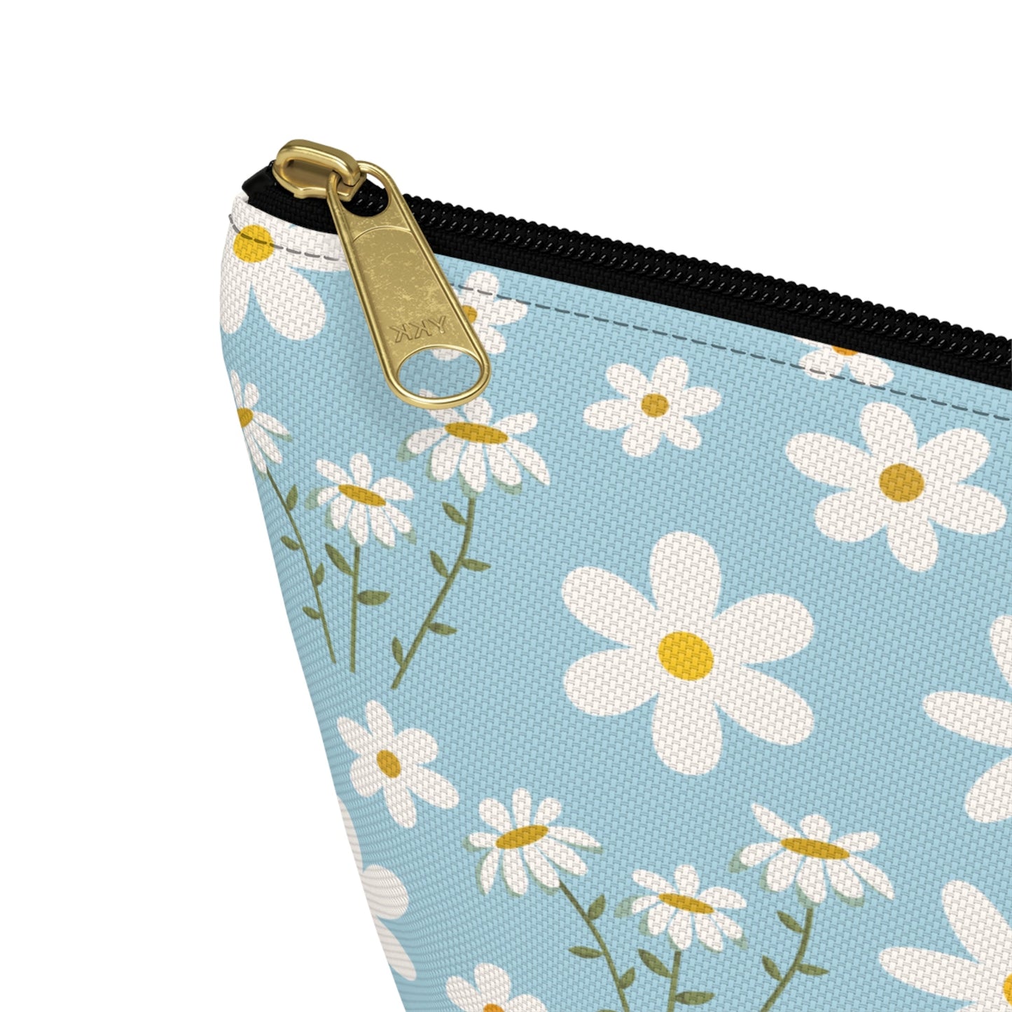 Sky Blue Daisies Accessory Pouch with T - bottom Pretty Cool Blue Spring Flower Pouch for Makeup Small Bag for School Supplies Floral Summer Zipper Pouch - Bags - Kristine Celestine