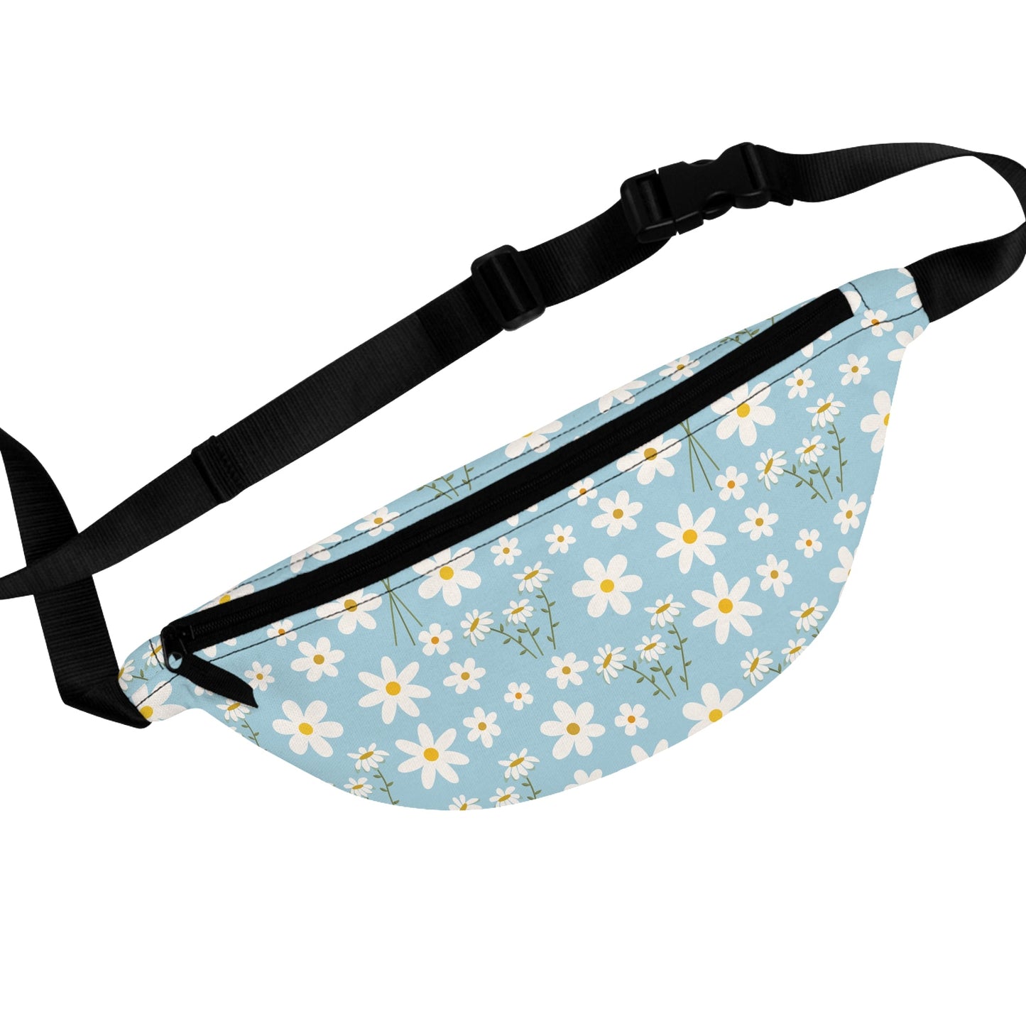 Sky Blue Daisies Fanny Pack Daisies Belt Bag Cool Blue Summer Fanny Bag Spring Flower Waist Pack Floral Bum Bag - Bags - Kristine Celestine