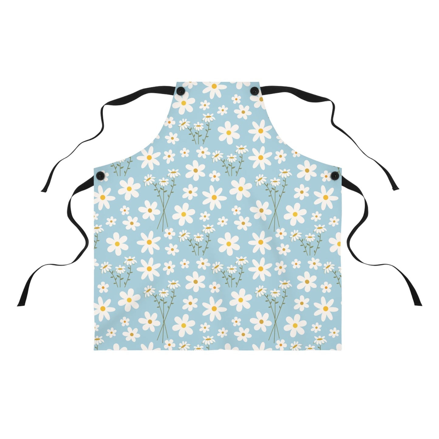 Sky Blue Daisy Apron Baking Apron Cute Light Blue Floral Cooking Apron Summer Barbecue Grilling BBQ Apron Calming Blue Spring Flower Craft Apron - Accessories - Kristine Celestine