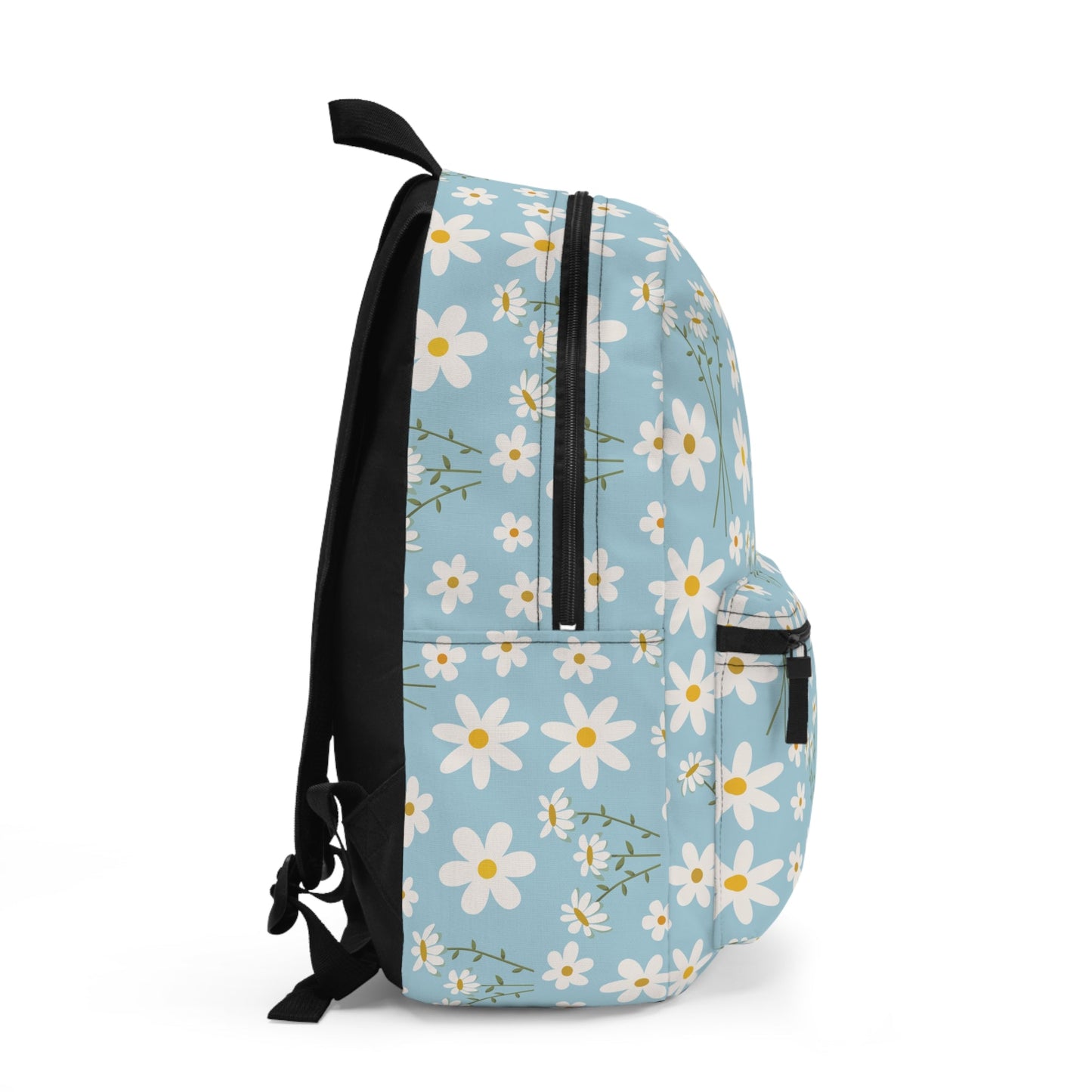 Sky Blue Daisy Backpack Cute Cool Blue Flower School Bag Floral Spring Book Bag Summer Daisies Satchel Bag - Bags - Kristine Celestine