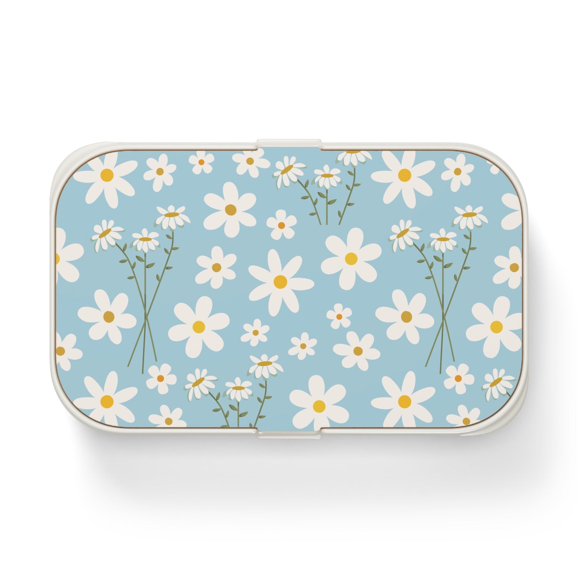 Sky Blue Daisy Bento Lunch Box Cute Food Container Cool Blue Flower Summer Lunchbox Floral Spring Food Storage Container - Accessories - Kristine Celestine