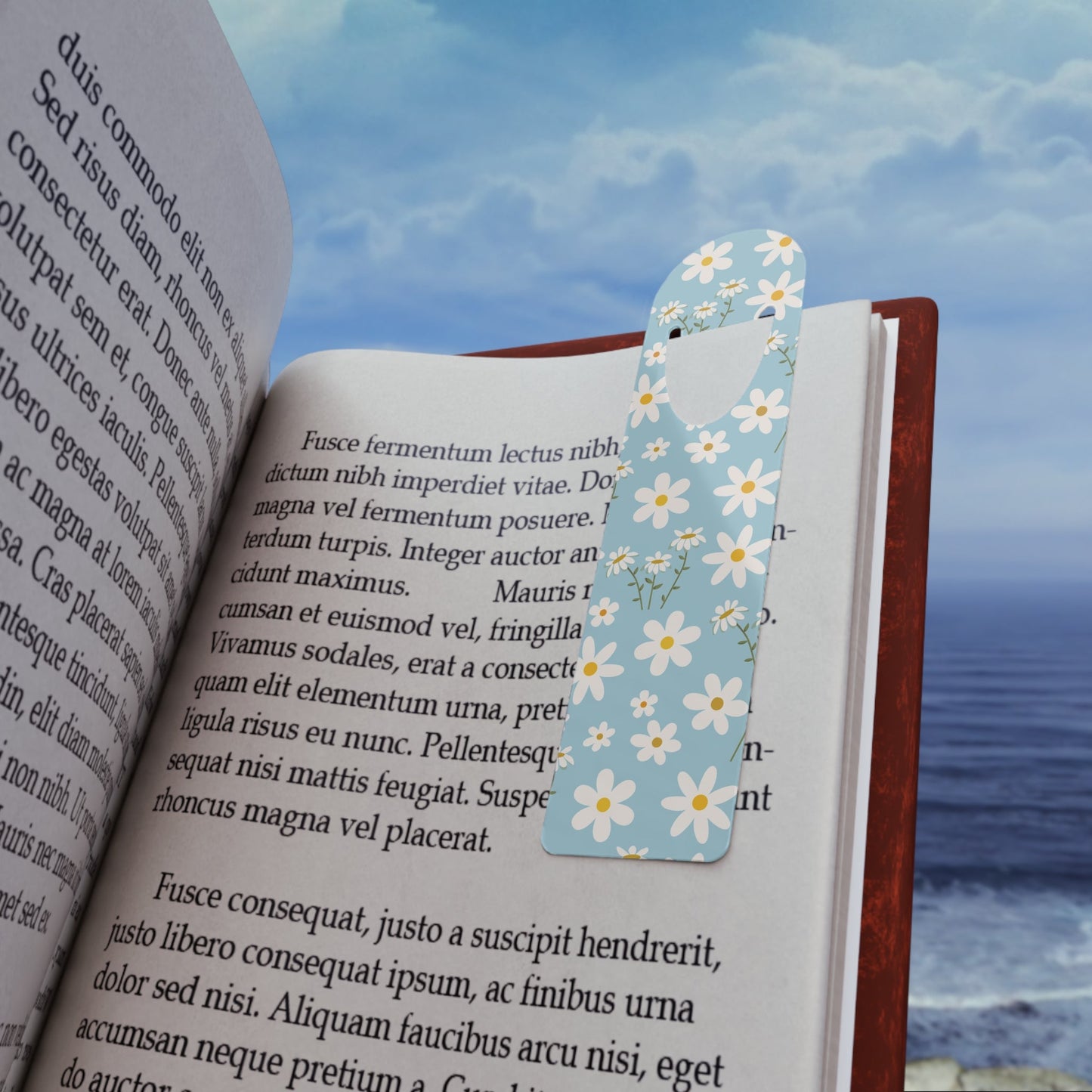 Sky Blue Daisy Bookmark for Bookish Book Lovers Cool Blue Spring Flower Marker for Books Daisies Bookmark - Accessories - Kristine Celestine