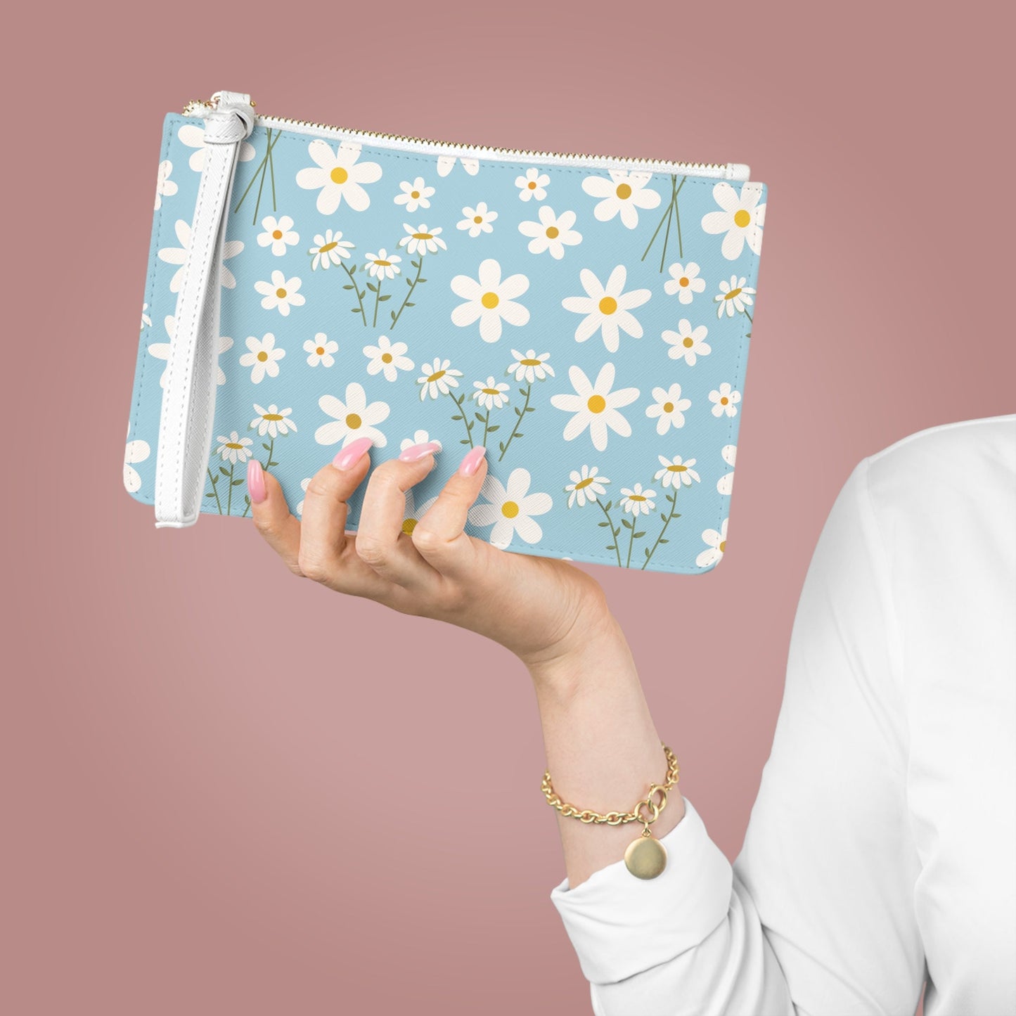 Sky Blue Daisy Clutch Bag - Bags - Kristine Celestine