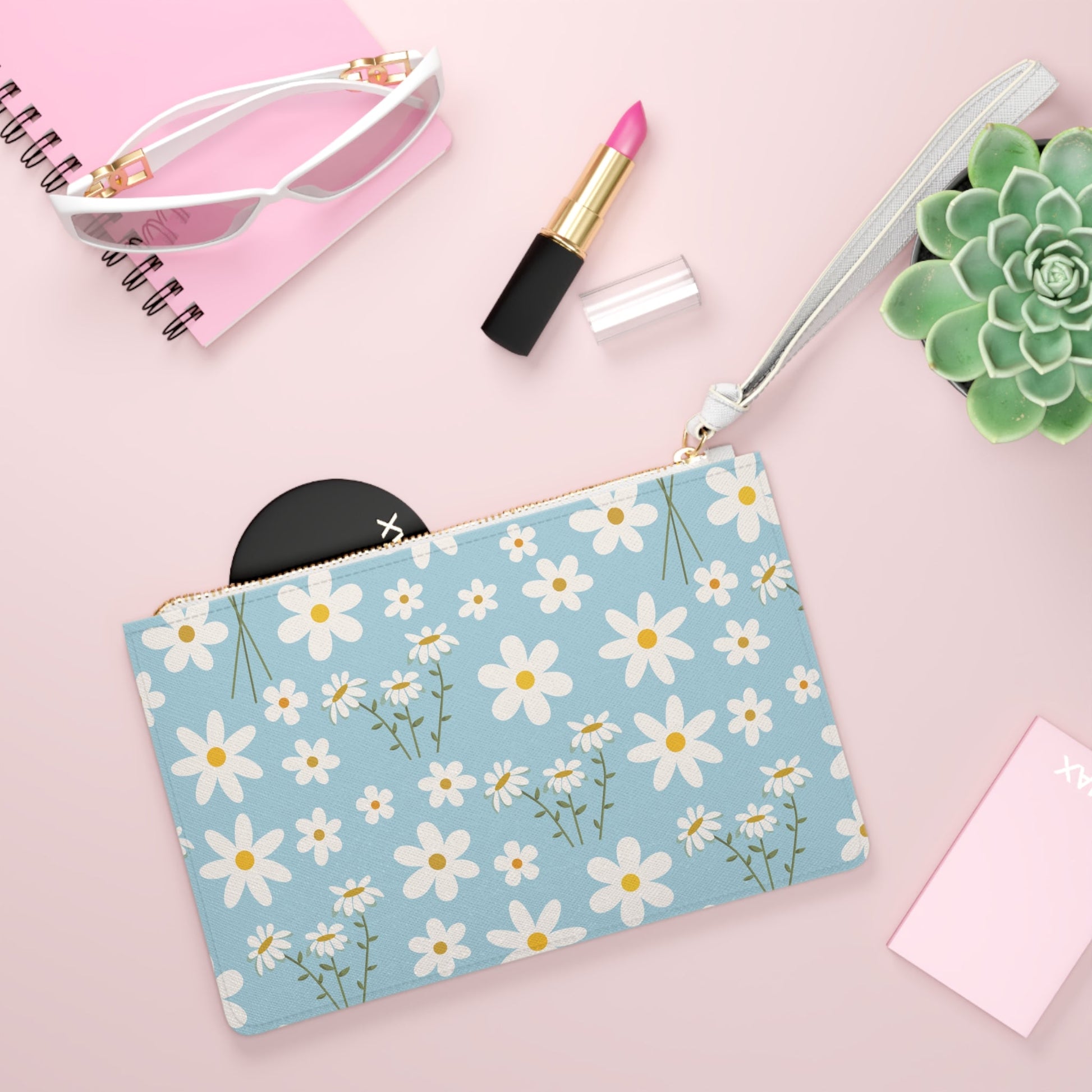 Sky Blue Daisy Clutch Bag - Bags - Kristine Celestine