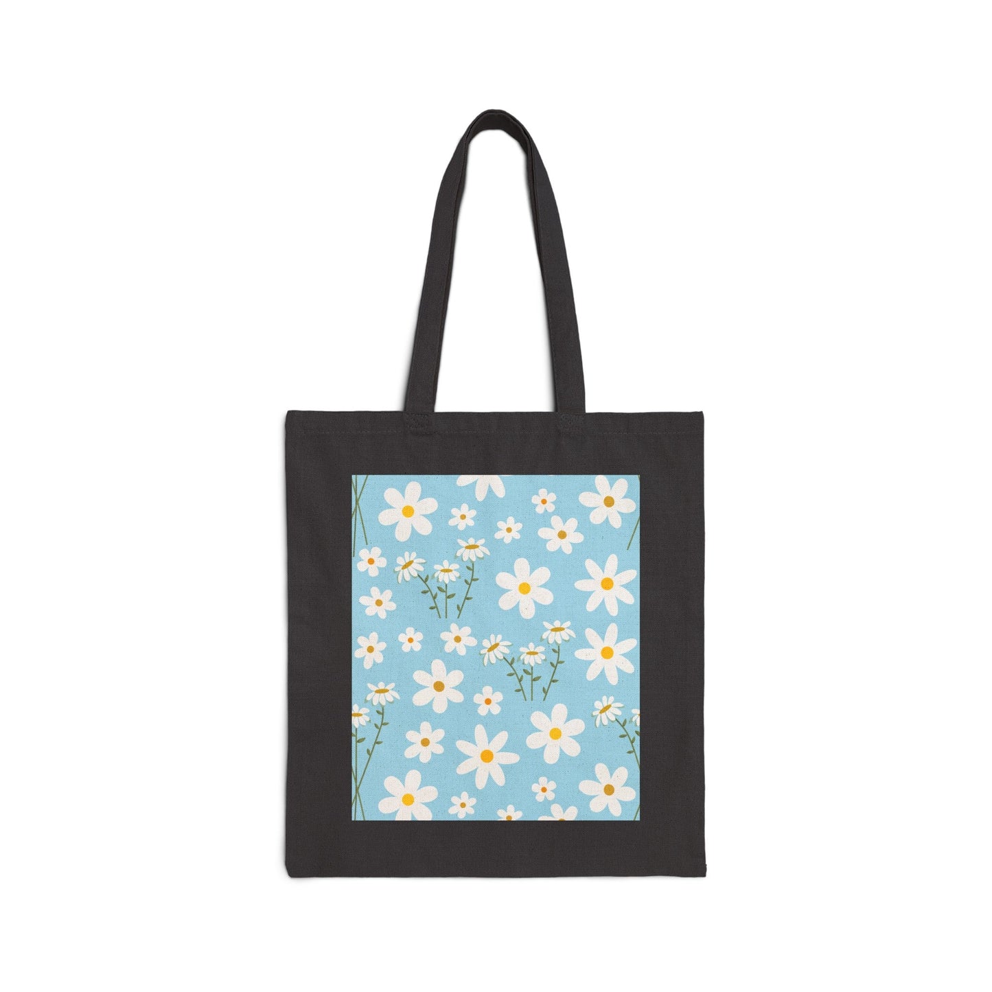 Sky Blue Daisy Cotton Canvas Tote Bag - Bags - Kristine Celestine