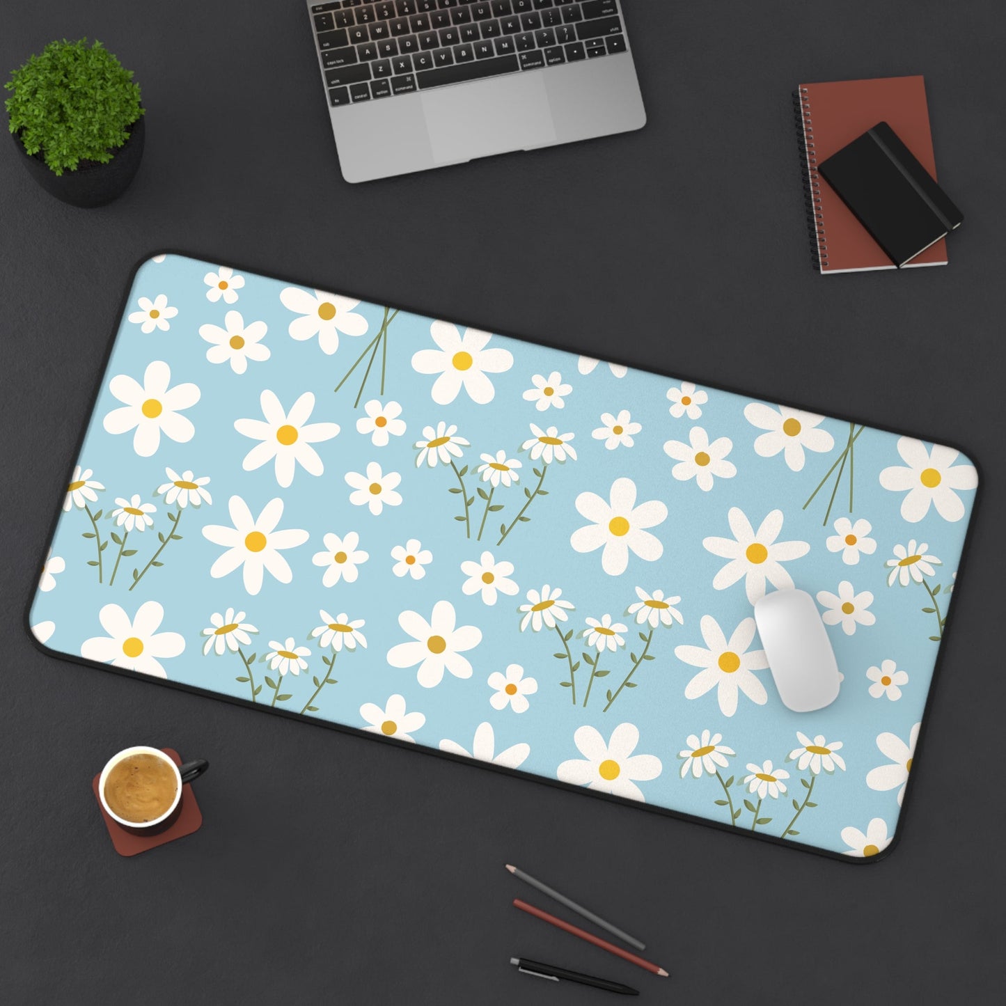 Sky Blue Daisy Desk Mat - Home Decor - Kristine Celestine