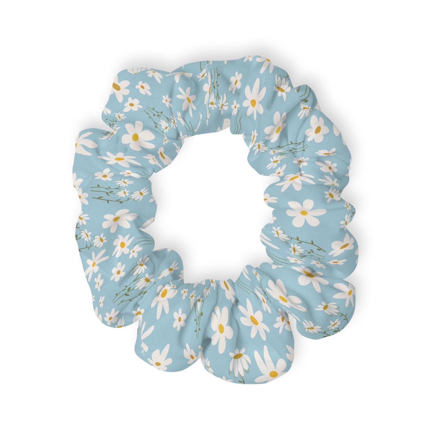 Sky Blue Daisy Scrunchie - Hair Accessories - Kristine Celestine