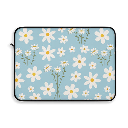 Sky Blue Daisy Laptop Sleeve Cute Daisies Laptop Pouch Cool Blue Summer Flower Laptop Bag Floral Spring Laptop Case Pretty Laptop Protector Adorable Tablet Sleeve Girly Tablet Case Sweet Tablet Pouch - Laptop Sleeve - Kristine Celestine