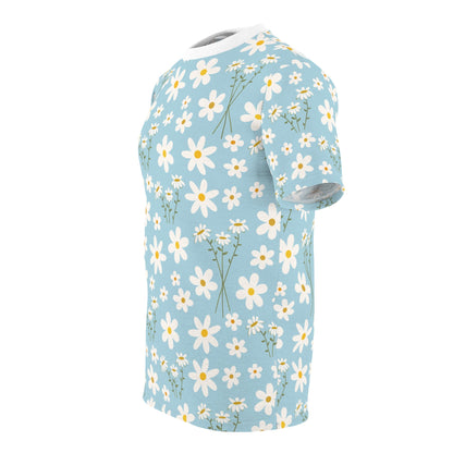 Sky Blue Daisy Patterned T - Shirt - T - Shirt - Kristine Celestine