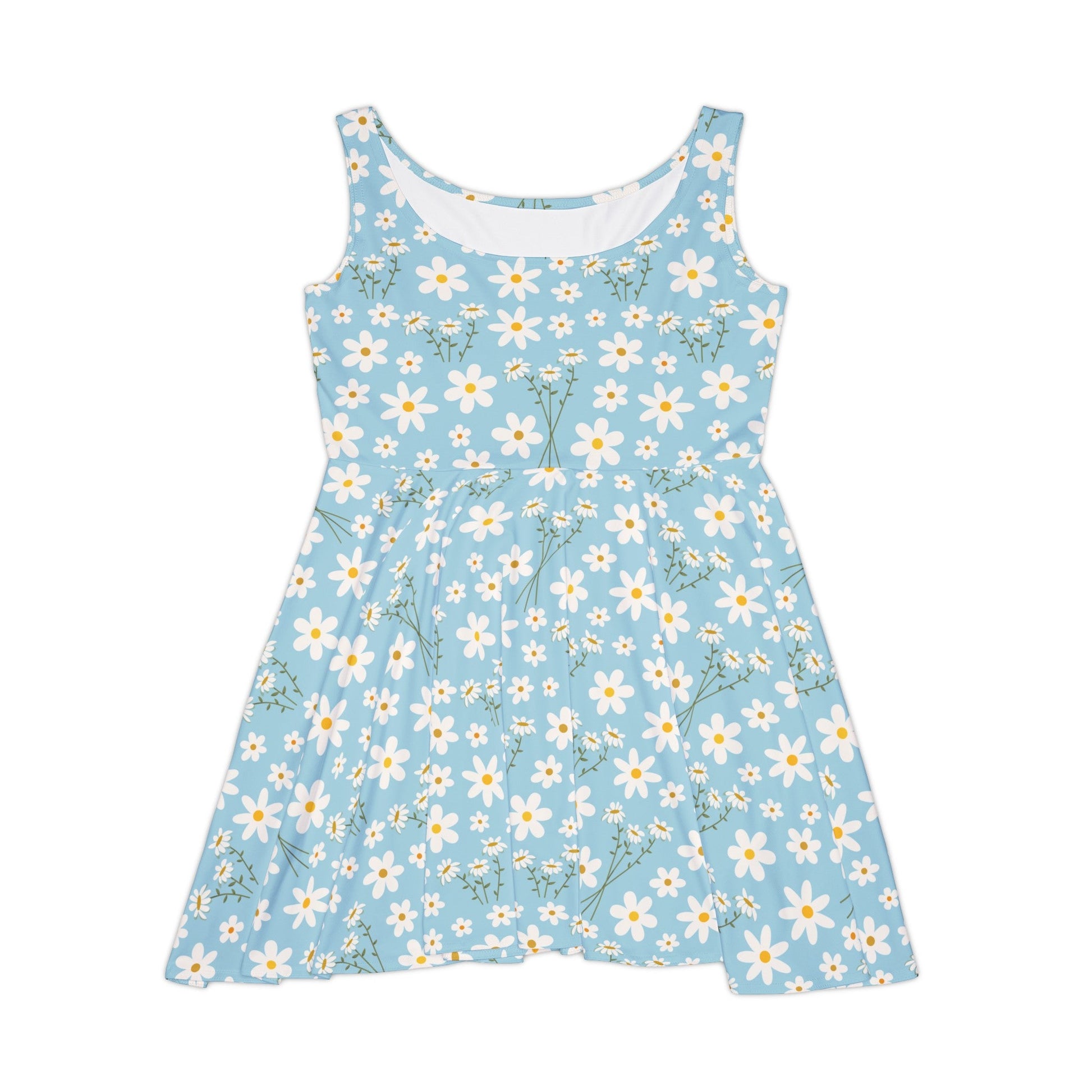 Sky Blue Daisy Women's Skater Dress - Dress - Kristine Celestine