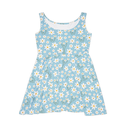 Sky Blue Daisy Women's Skater Dress - Dress - Kristine Celestine