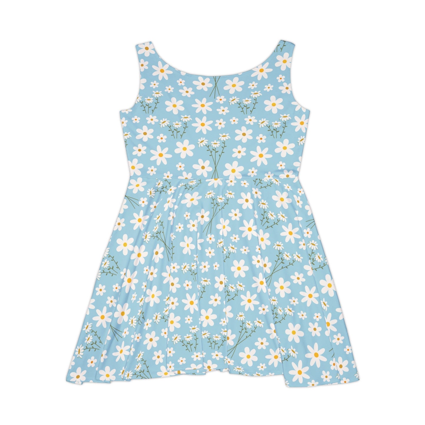 Sky Blue Daisy Women's Skater Dress - Dress - Kristine Celestine