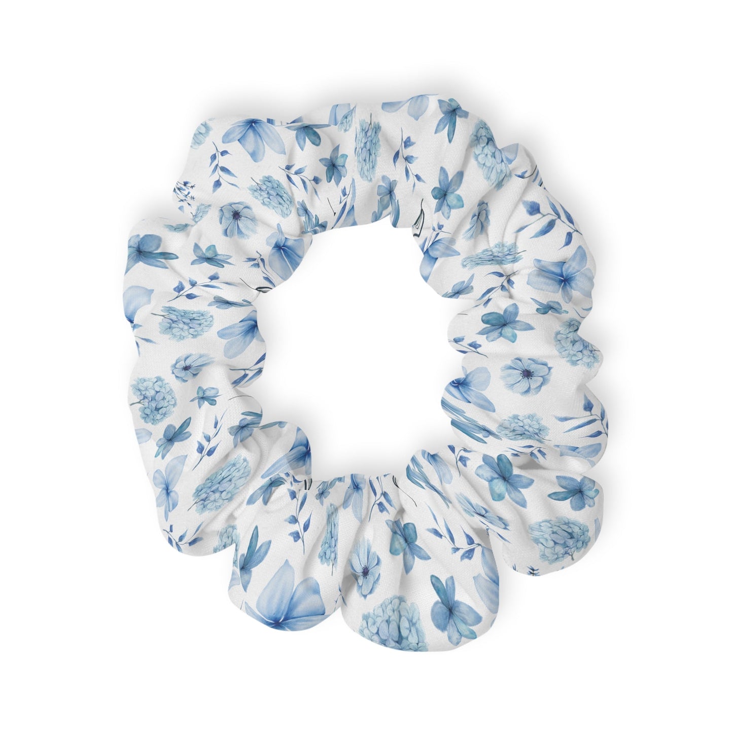 Snowy Blue Flowers Scrunchie - Hair Accessories - Kristine Celestine