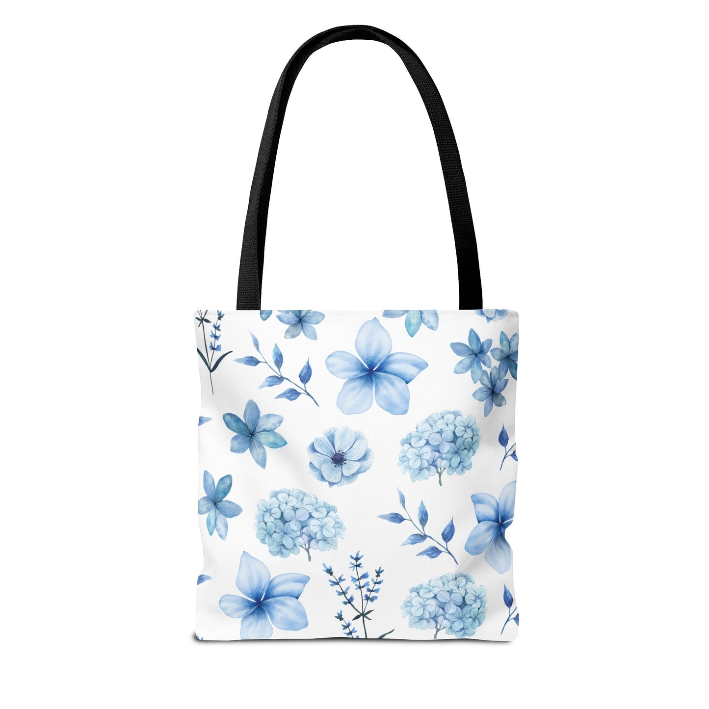 Snowy Blue Flowers Tote Bag - Bags - Kristine Celestine