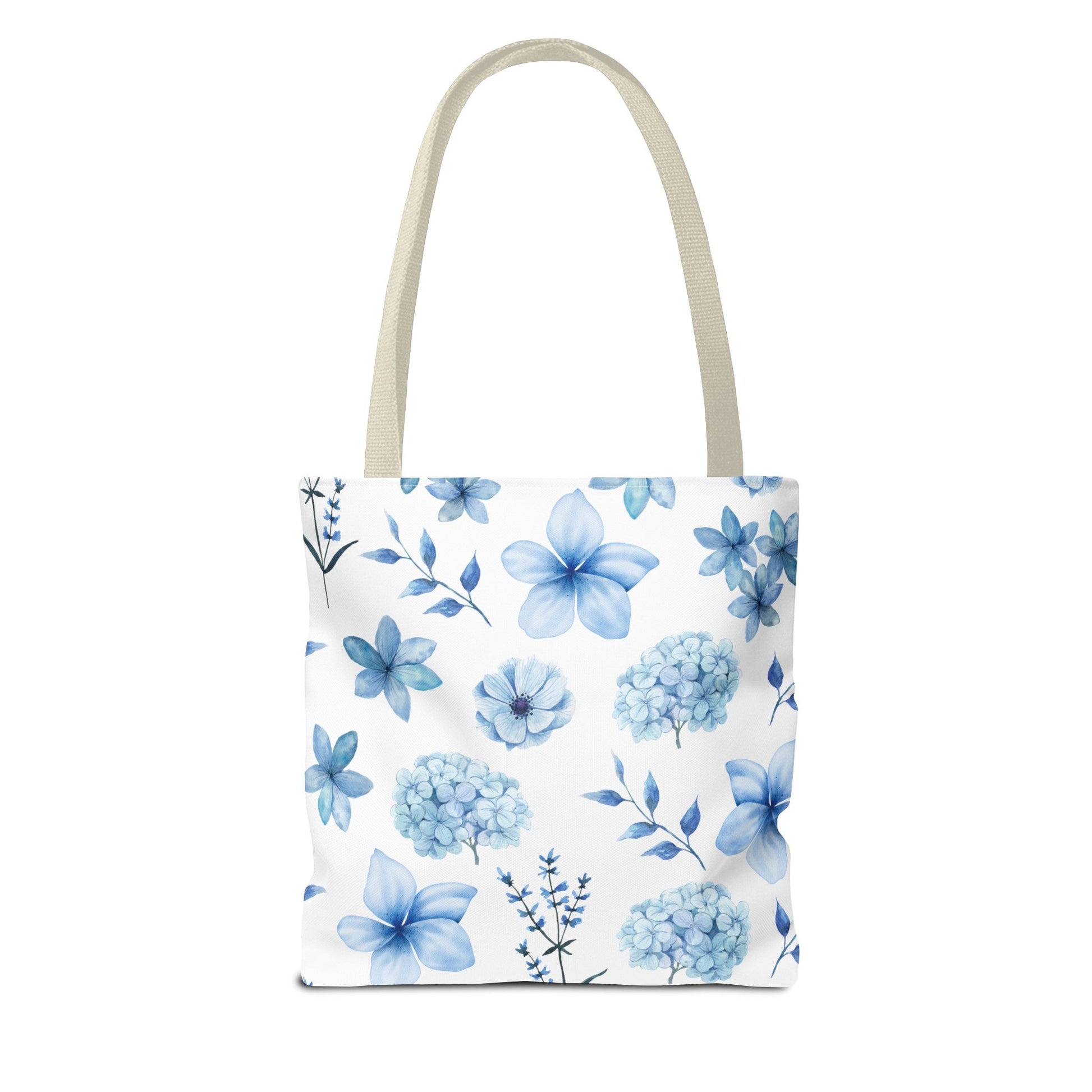 Snowy Blue Flowers Tote Bag - Bags - Kristine Celestine