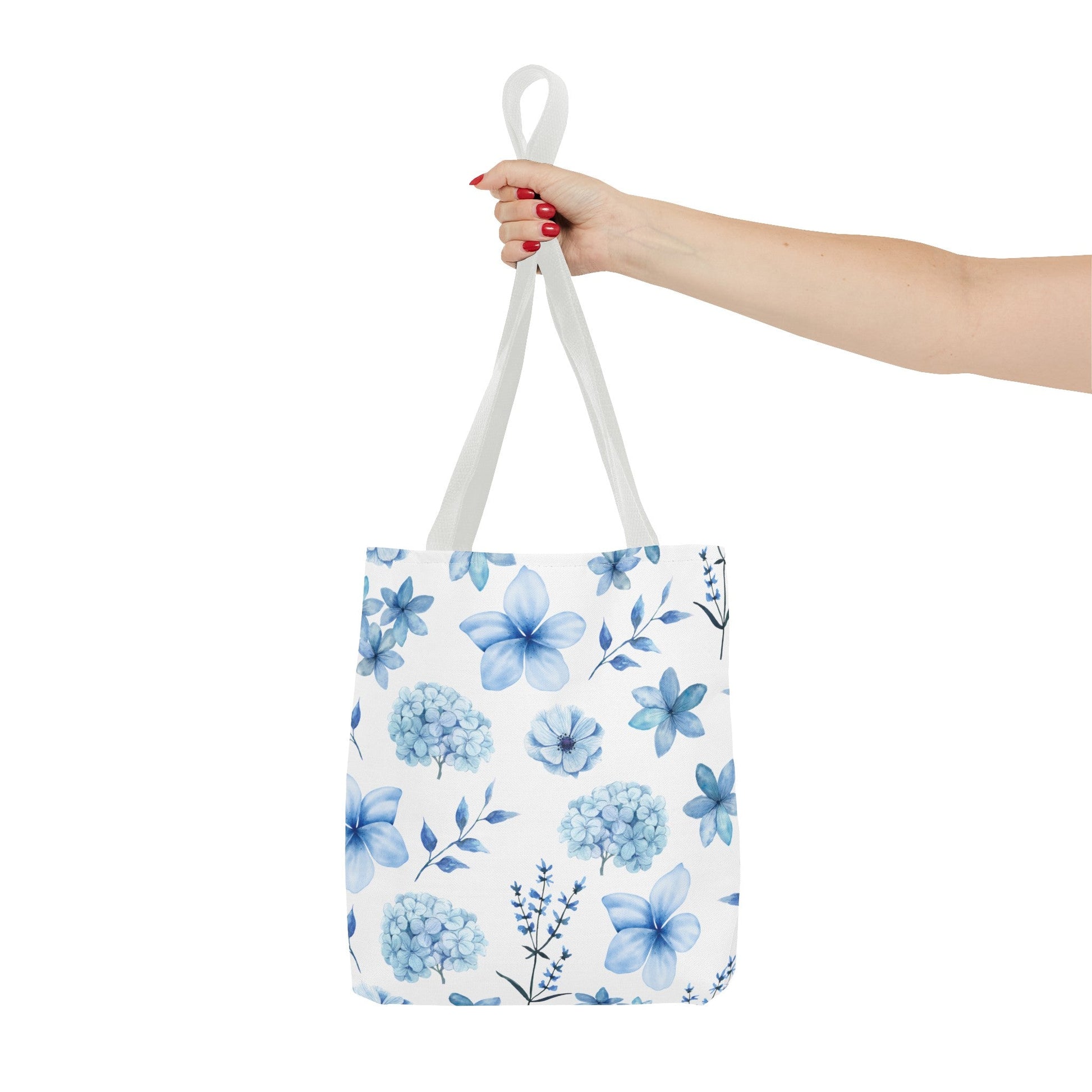 Snowy Blue Flowers Tote Bag - Bags - Kristine Celestine