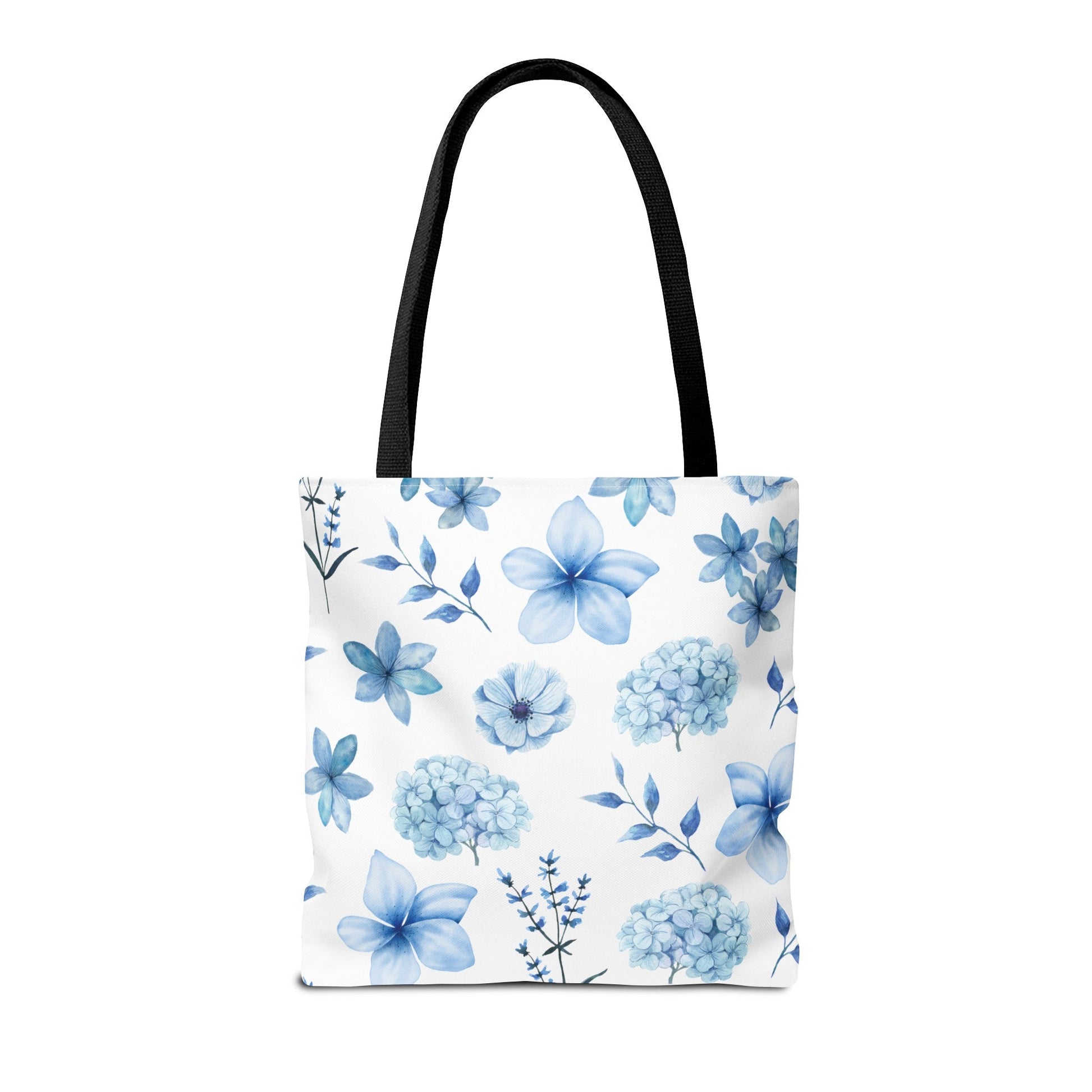 Snowy Blue Flowers Tote Bag - Bags - Kristine Celestine