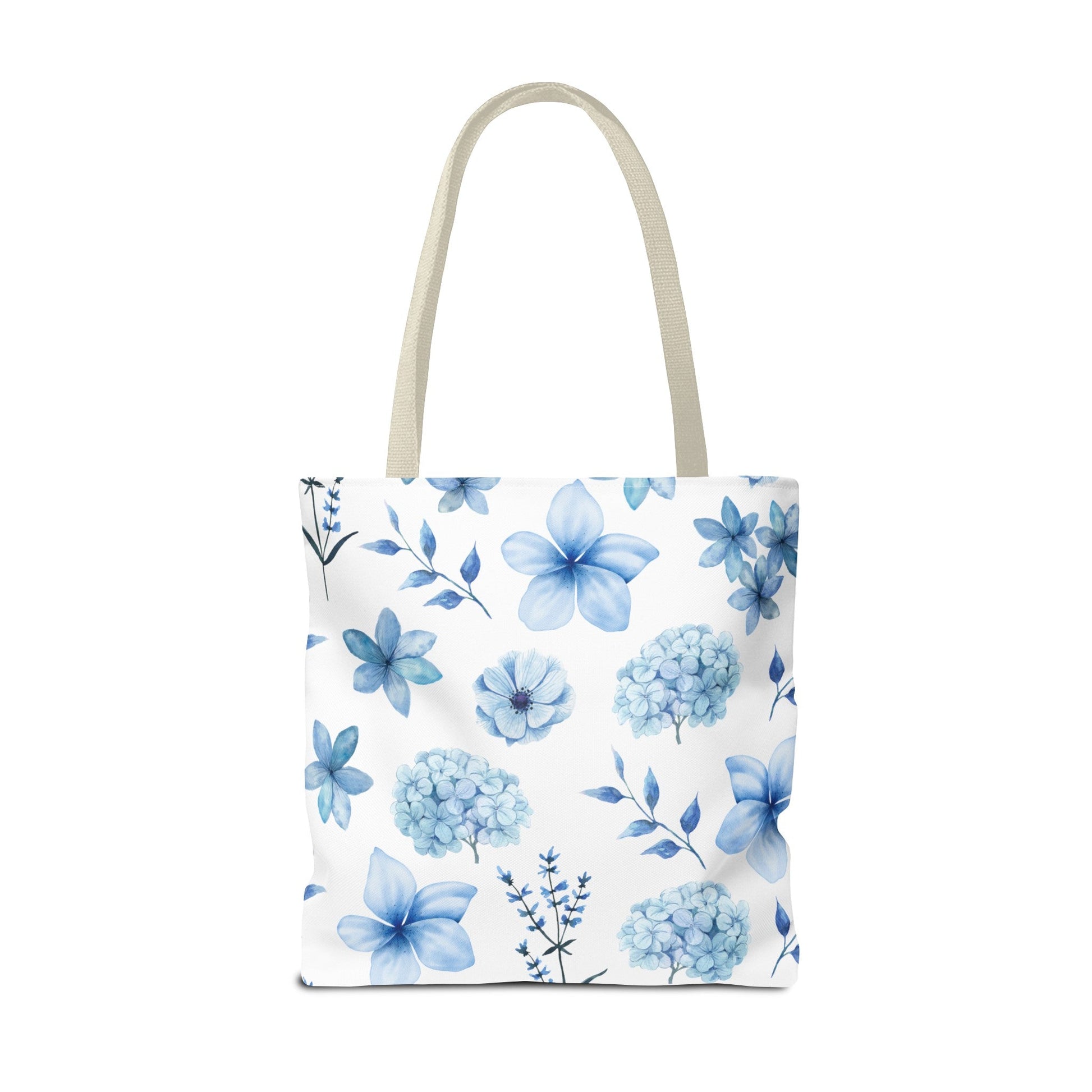 Snowy Blue Flowers Tote Bag - Bags - Kristine Celestine